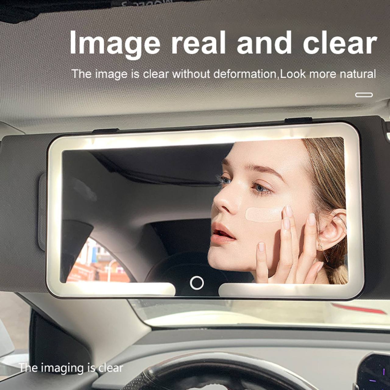GlamVisor™ Car Sun Visor Makeup Mirror with LED Lights