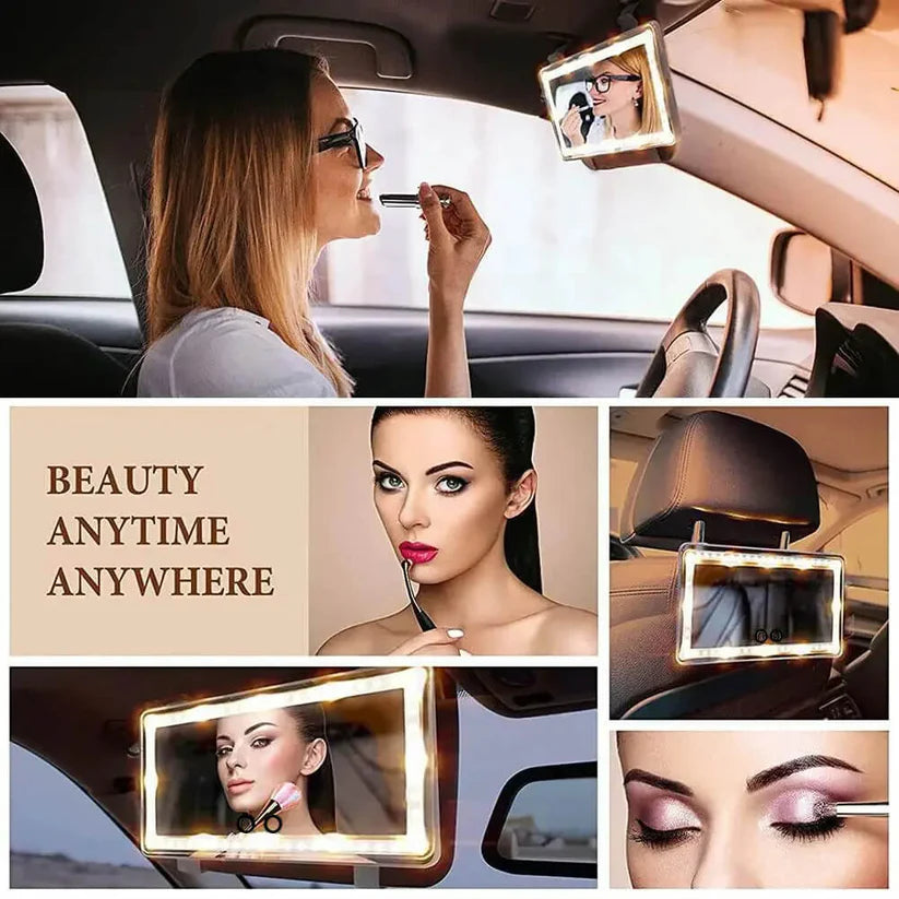 GlamVisor™ Car Sun Visor Makeup Mirror with LED Lights