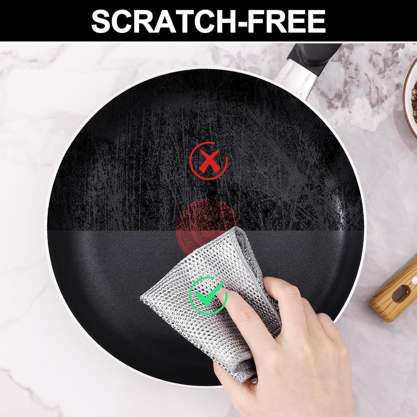 Non-Scratch Wire Dishcloth | Gentle yet Powerful Cleaning Companion!