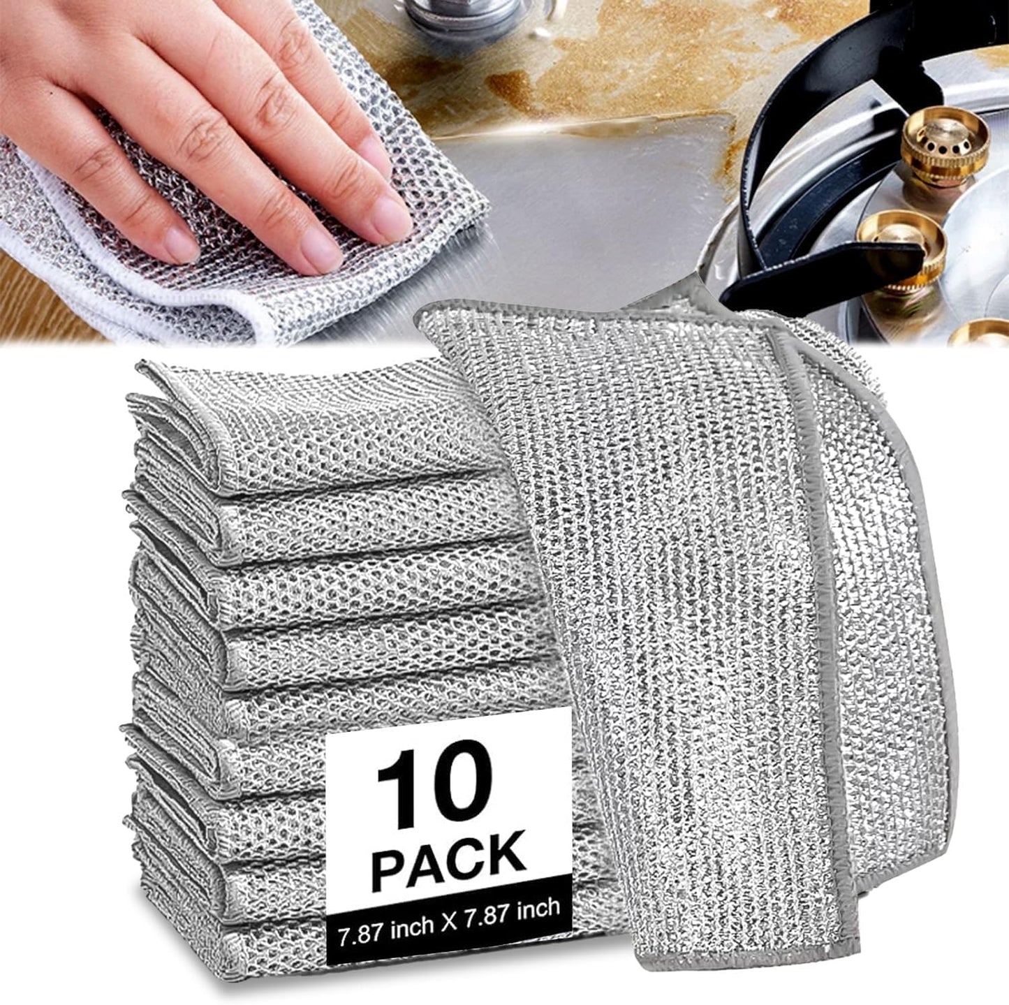 Non-Scratch Wire Dishcloth | Gentle yet Powerful Cleaning Companion!