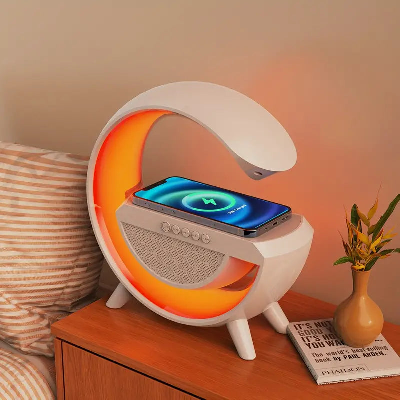 G-Shape LED Wireless Charging Bluetooth Speaker Lamp
