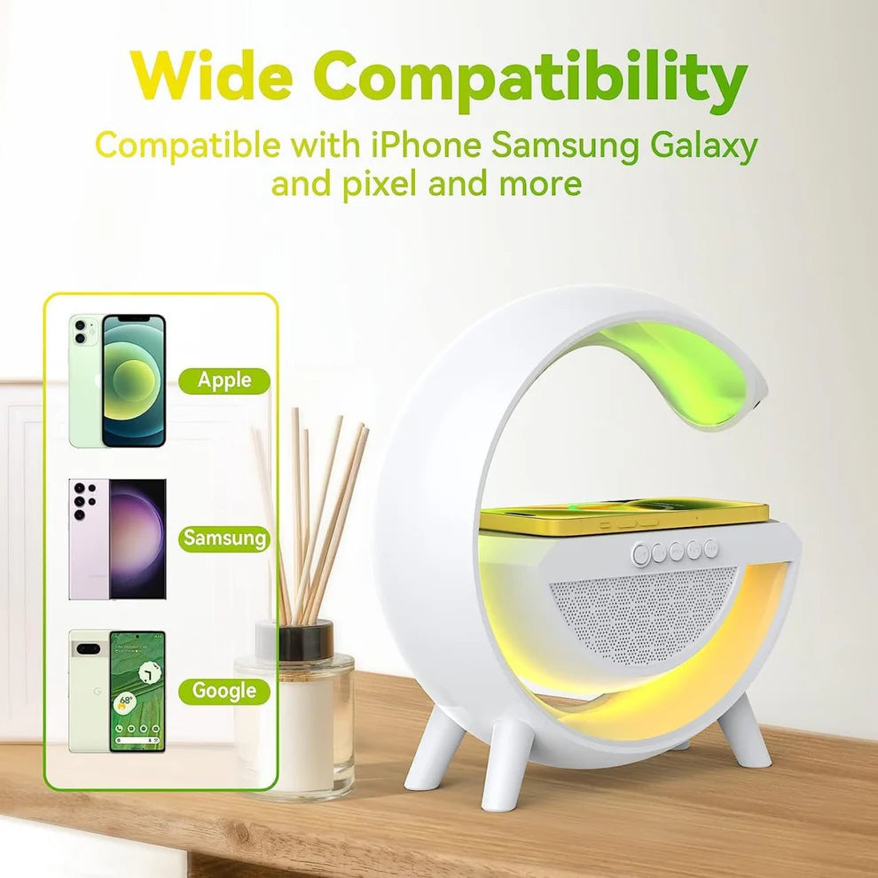 G-Shape LED Wireless Charging Bluetooth Speaker Lamp