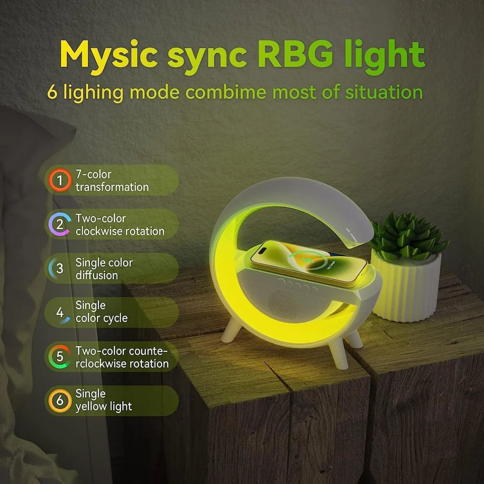 G-Shape LED Wireless Charging Bluetooth Speaker Lamp