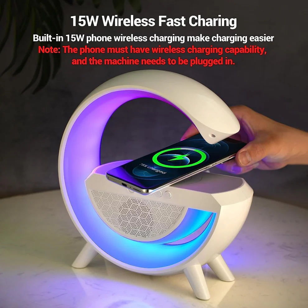 G-Shape LED Wireless Charging Bluetooth Speaker Lamp