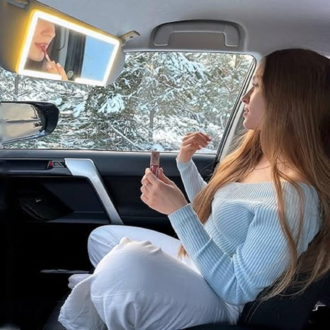 GlamVisor™ Car Sun Visor Makeup Mirror with LED Lights