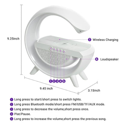 G-Shape LED Wireless Charging Bluetooth Speaker Lamp